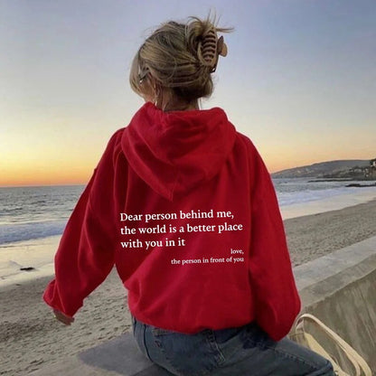 Unisex Hoodie Med Budskap För Att Sprida Kärlek, 80% Bomull 20% Polyester 13