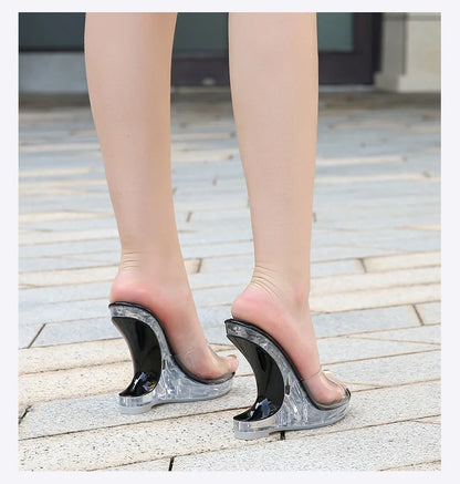 Dam Sandaler Hög Klack PVC Unik Design-6