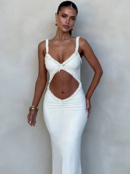 Variant image for Kvinnors Lång Klänning V-Hals Figur-Kramande Polyester-6