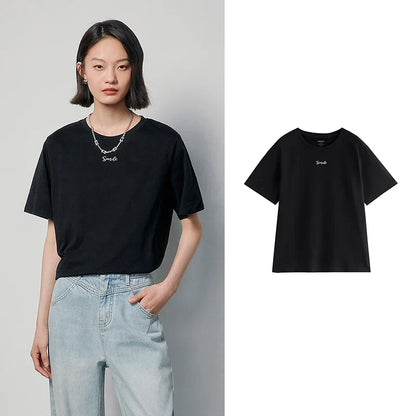Dam T-shirt Överdimensionerad Mjuk Bomull-6