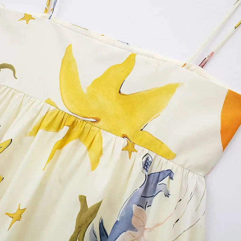 Mini Klänning för Kvinnor i Löst Snitt av Polyester – Spaghetti Axelband, Avslappnad Silhuett, Perfekt för Vardag och Fest 5