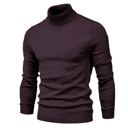 Mäns Turtleneck Tröja Figurnära Högkvalitativt Tyg-2