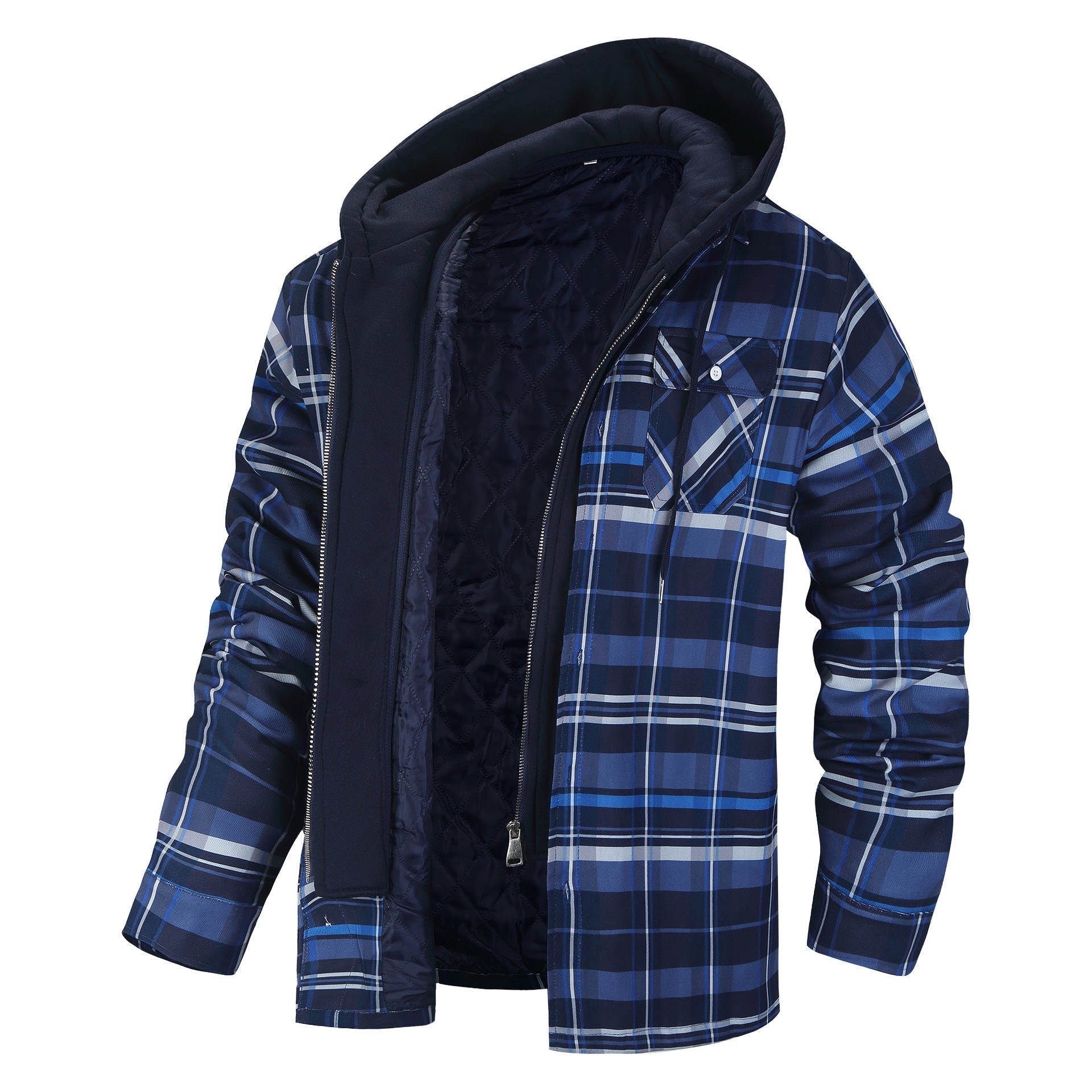 Variant image for Herrjacka med Huva i Bomullsblandning Elegant Casual-17