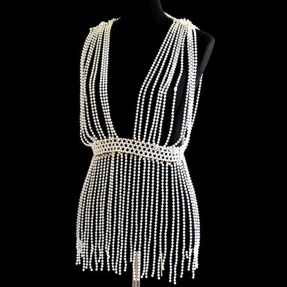 Kvinnors Halsband i Konstpärlor Elegant Kroppsmycke-3
