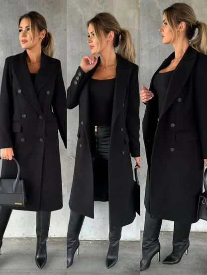 Lång Vinterjacka Dam Isolerad Chic Design Högkvalitativt Tyg-2