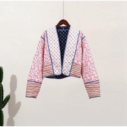 Damjacka Blommönster Högkvalitativt Material Jackor Dam-1