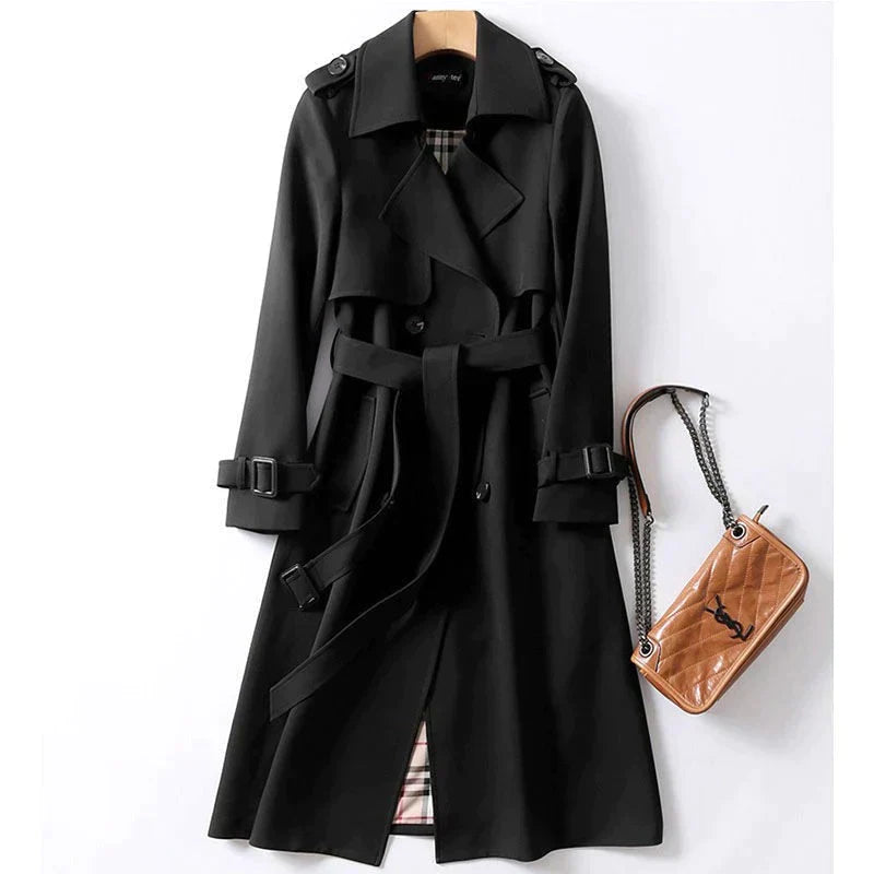 Dam Trenchcoat Modern Design Högkvalitativ Polyester och Bomull 8