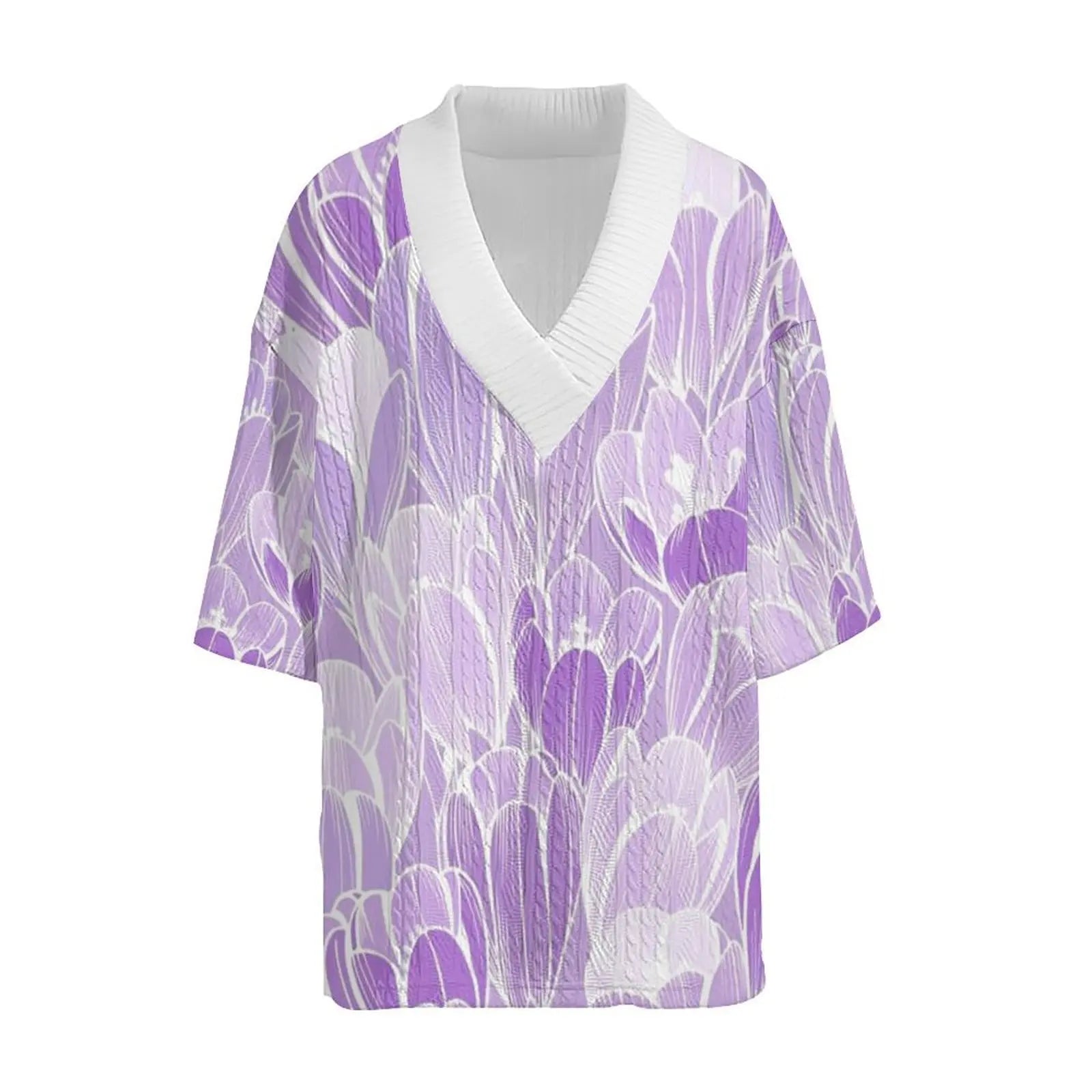 Tvådelat Set Dam Blommönster Jacquard Normal Passform-3