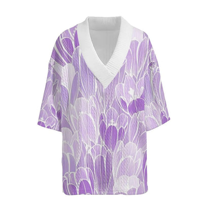 Tvådelat Set Dam Blommönster Jacquard Normal Passform-3