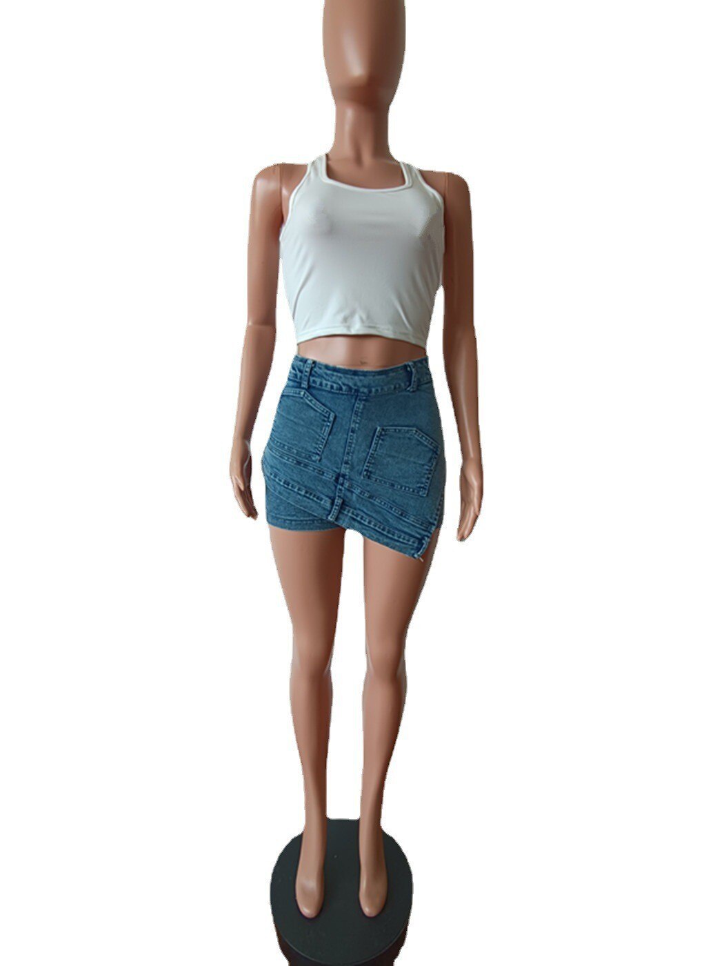 Dam Skort Trendig Denim Medium Passform 100% Bomull-1