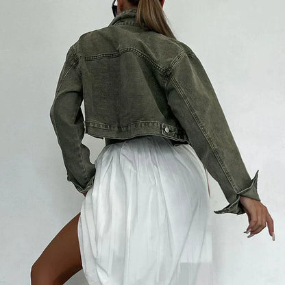 Dam Jeansjacka Oversize med Rymliga Fickor i Denim 3