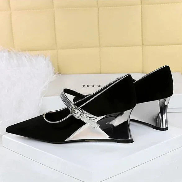 Dam Kilskor Spetsig Design Flockmaterial-5