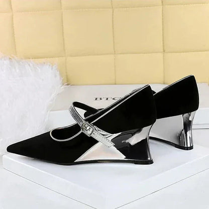 Dam Kilskor Spetsig Design Flockmaterial-5