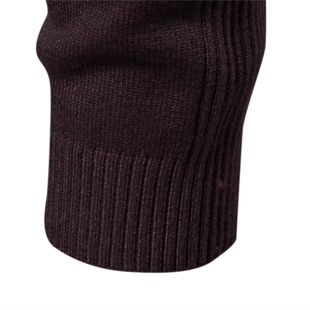 Mäns Turtleneck Tröja Figurnära Högkvalitativt Tyg-3