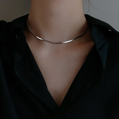 Dam Halsband Ormbensdesign i 925 Sterling Silver Justerbar Längd-6