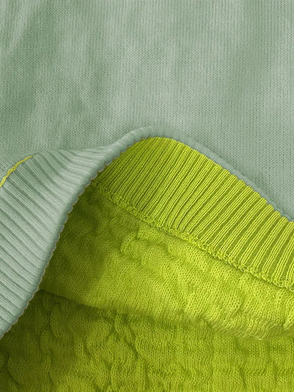 Kvinnors Tröja Rund Hals Långa Ärmar Bomull Reversibel 5