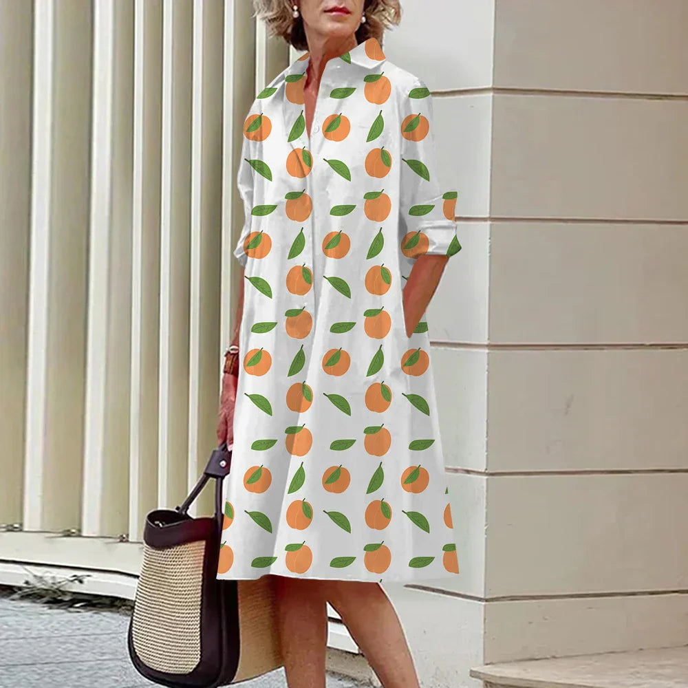 Kvinnors Lätt Klänning Praktisk Bomull-3