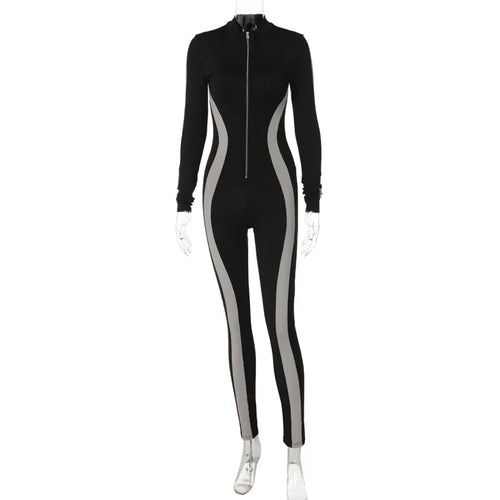 Dam Jumpsuit Ankellång med Dragkedja Polyester Spandex-1