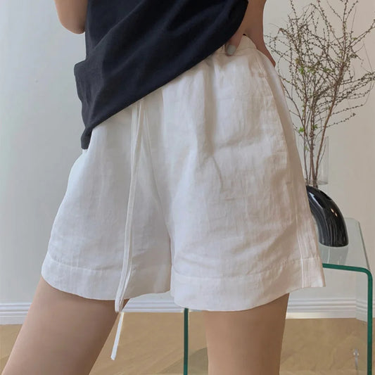 Herr Linneshorts Justerbar Sladd Lätt Material-1