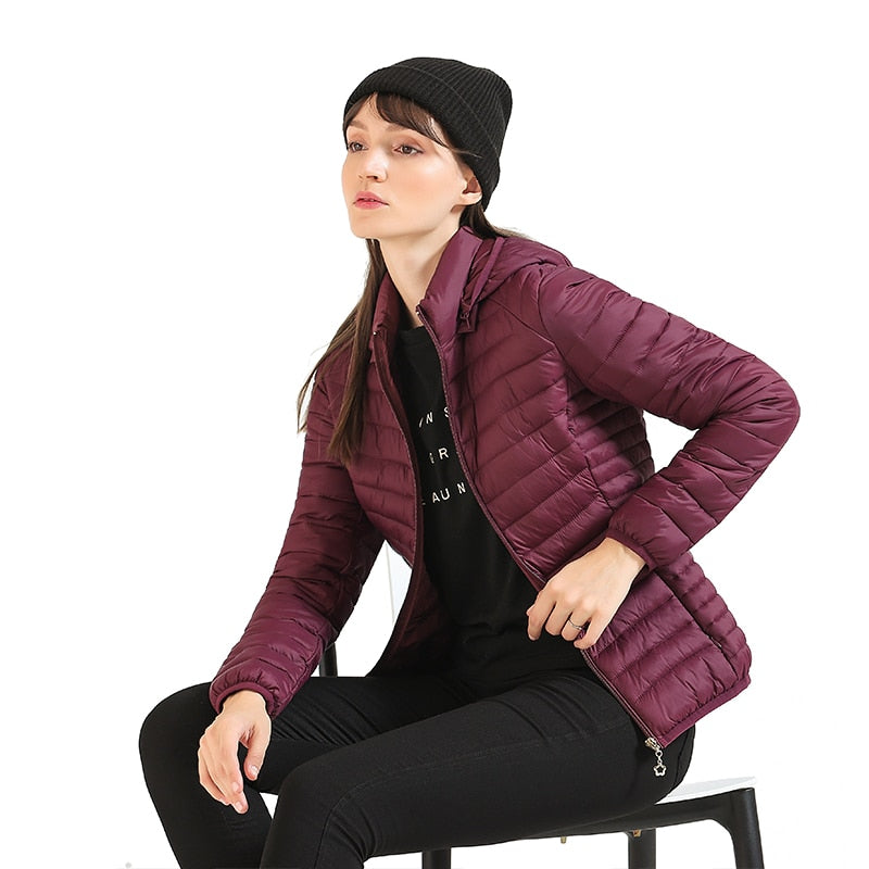 Damjacka Ultralätt Med Avtagbar Huva Polyester Värmande 3