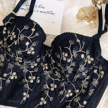 Dam BH-set Blommönster Sömlös Bomull Polyester-2