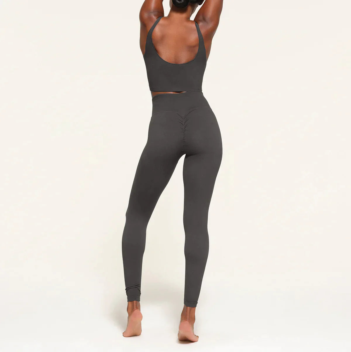 Dam Leggings Hög Midja Sömlösa Scrunch Design Återvunnen Material-5