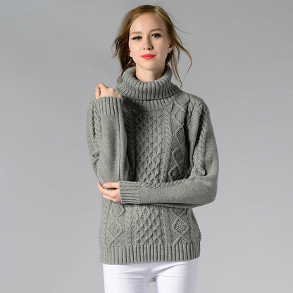 Variant image for Kvinnors Turtleneck Tröja Kabelstickad Akryl-17