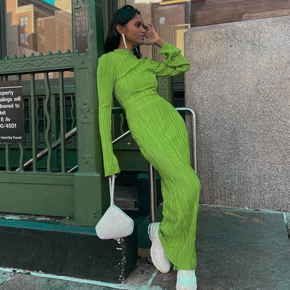 Variant image for Dam Långklänning Veckad Midja i Andningsbart Tyg för Fest-4