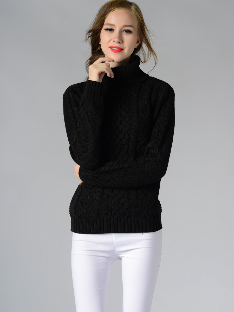 Variant image for Kvinnors Turtleneck Tröja Kabelstickad Akryl-6