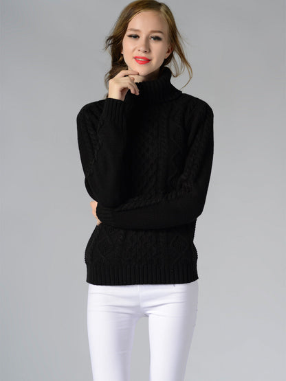 Variant image for Kvinnors Turtleneck Tröja Kabelstickad Akryl-6