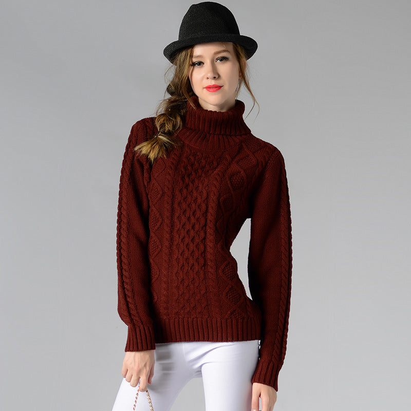 Variant image for Kvinnors Turtleneck Tröja Kabelstickad Akryl-7