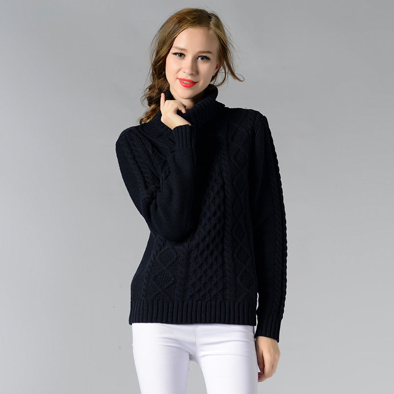 Variant image for Kvinnors Turtleneck Tröja Kabelstickad Akryl-22