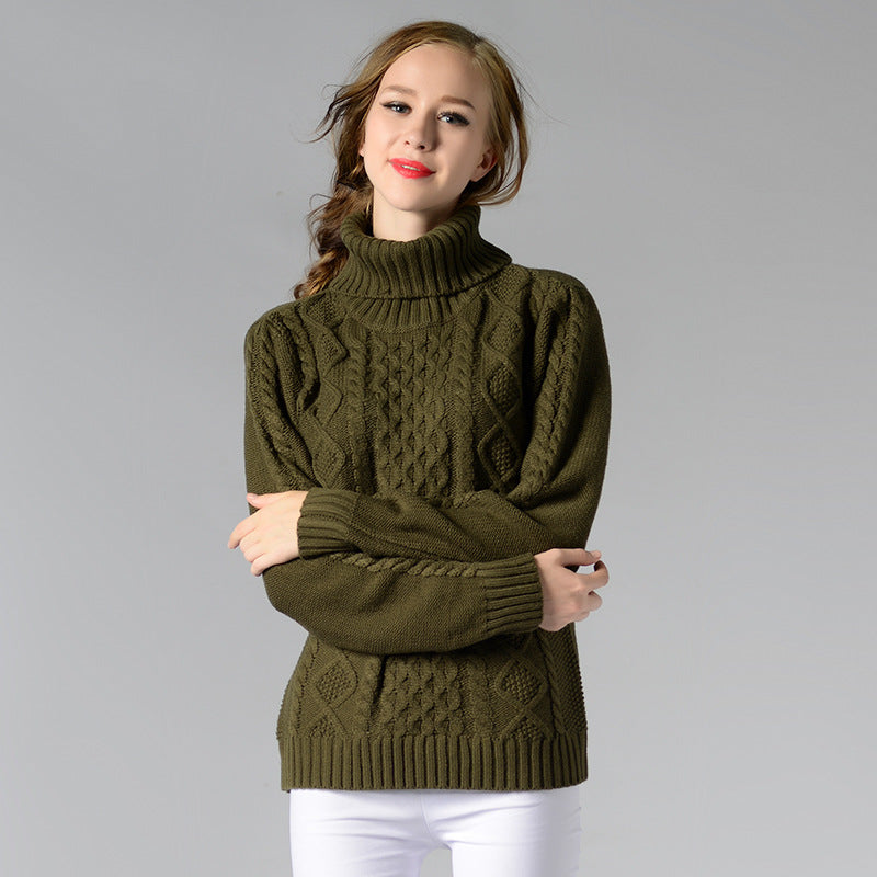Variant image for Kvinnors Turtleneck Tröja Kabelstickad Akryl-12
