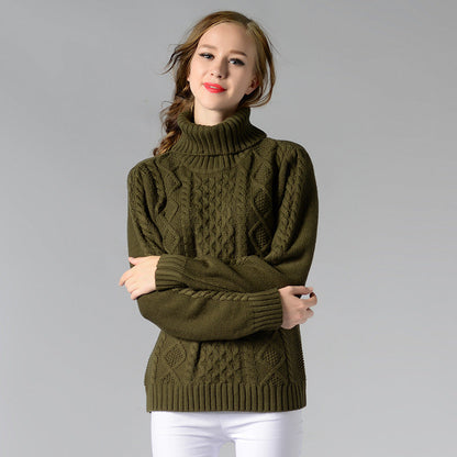 Variant image for Kvinnors Turtleneck Tröja Kabelstickad Akryl-12