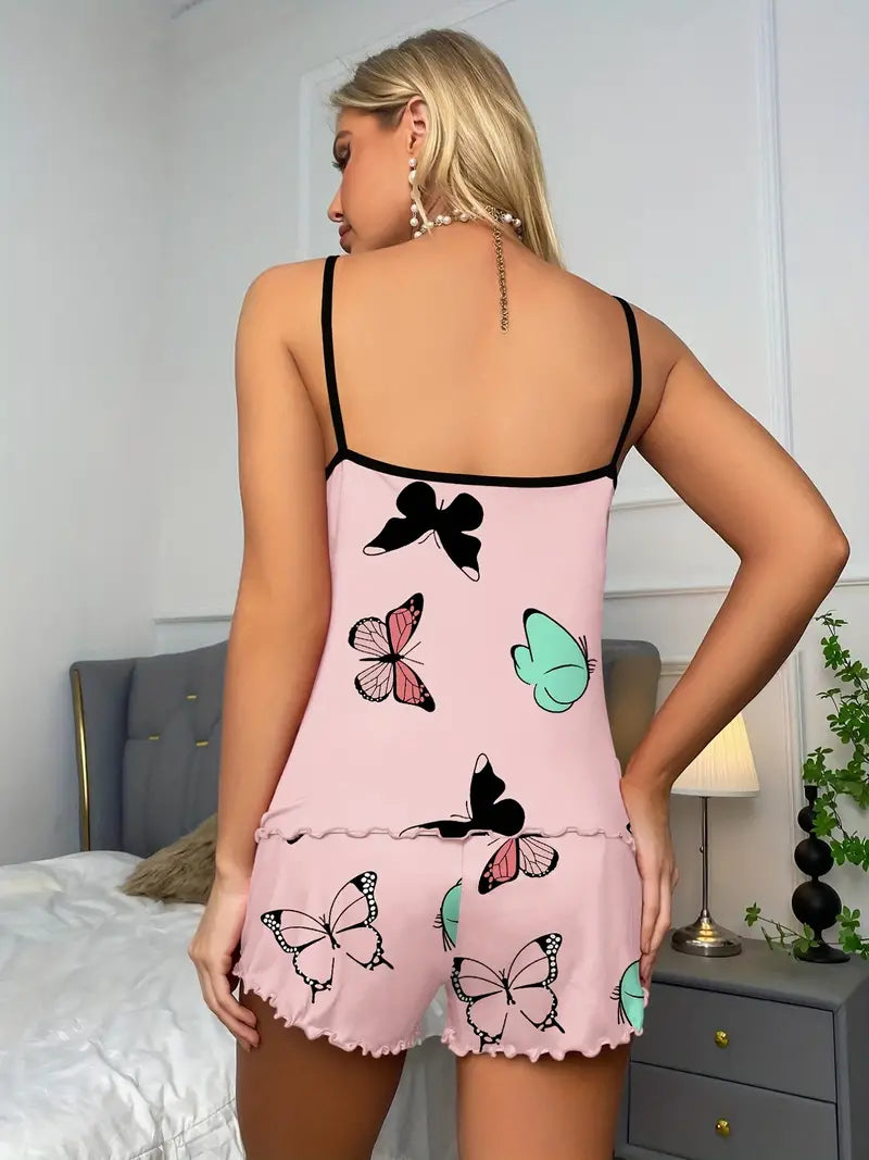 Kvinnors Pyjamas Set Mjuk Bomull med Pyjamasbyxor-3