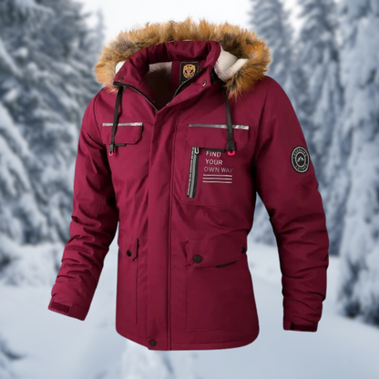 Herrjacka Vinter i Kunstfell, Vattentålig och Vindtät för Utomhusaktiviteter - Svart, Storlekar S-XXL 6