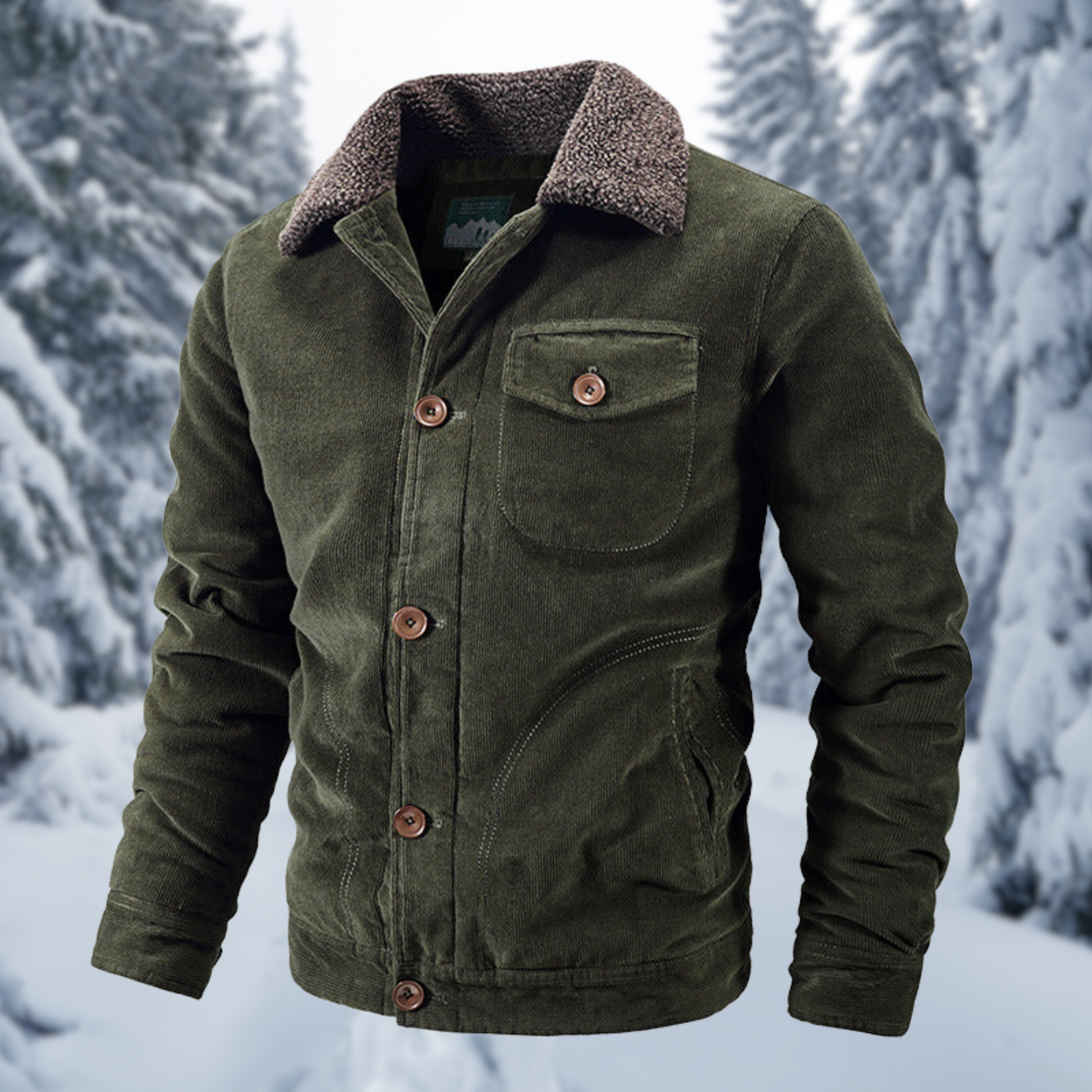Variant image for Herren Vinterjacka Militärstil med Päls Högkvalitativ Polyester-15