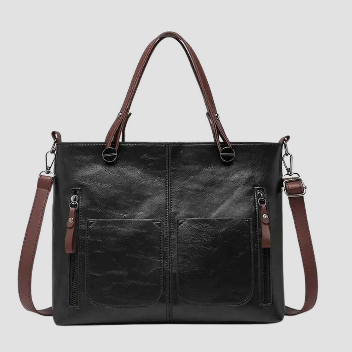 Dam Axelväska Vintage Läder Axelremsväska Skinn-6