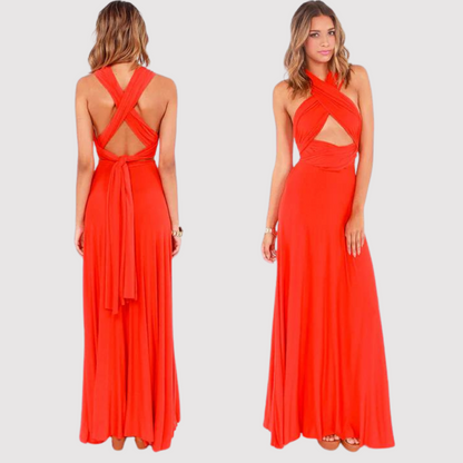 Variant image for Damklänning Mångsidig Wrap Design Mjuk Tyg Elegant Stil-29