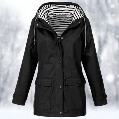 Kvinnors Vindtät Jacka Högkvalitativt Material Elegant Design-2