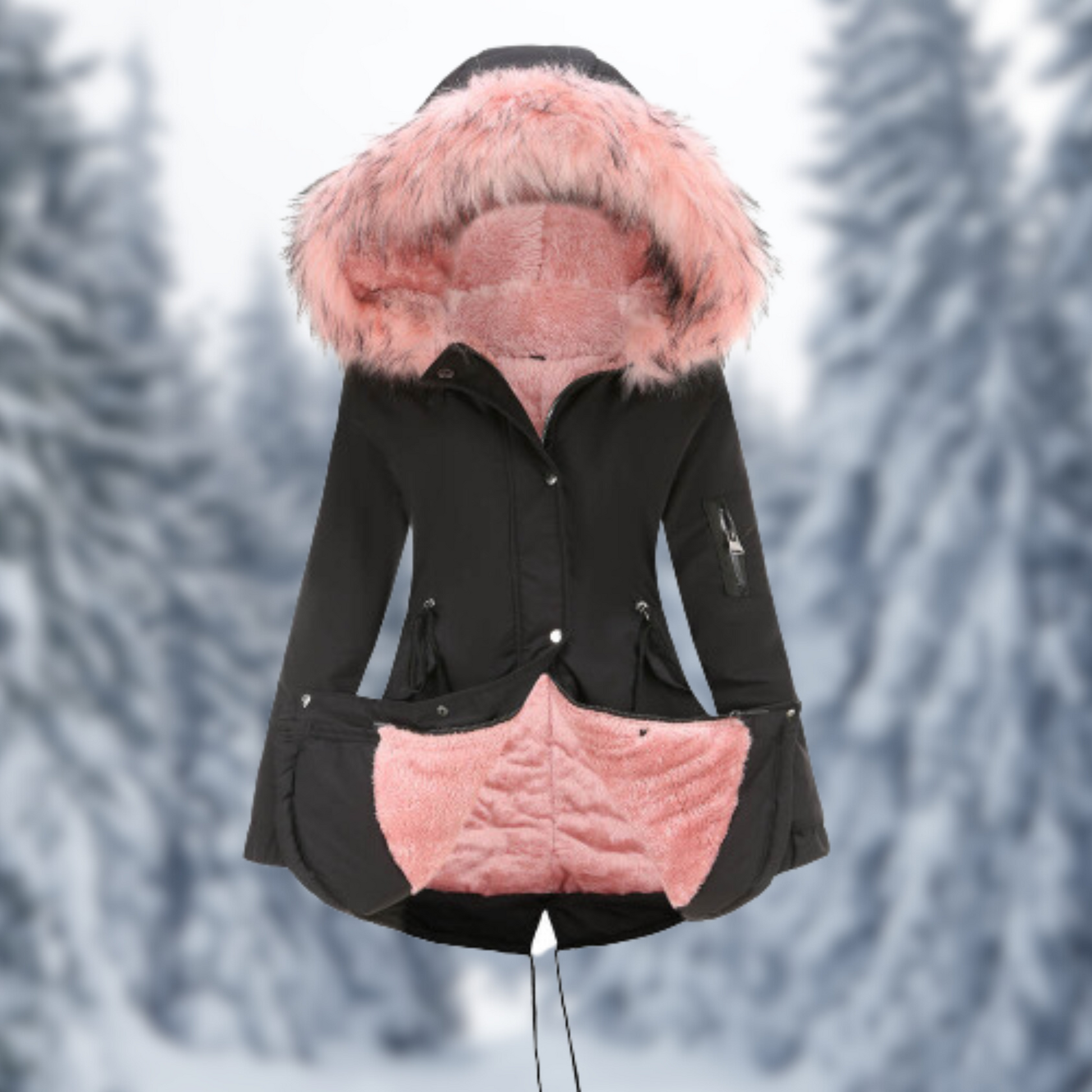 Variant image for Dam Kappa Vinterkappa Elegant Mjuk Pälsfoder-17