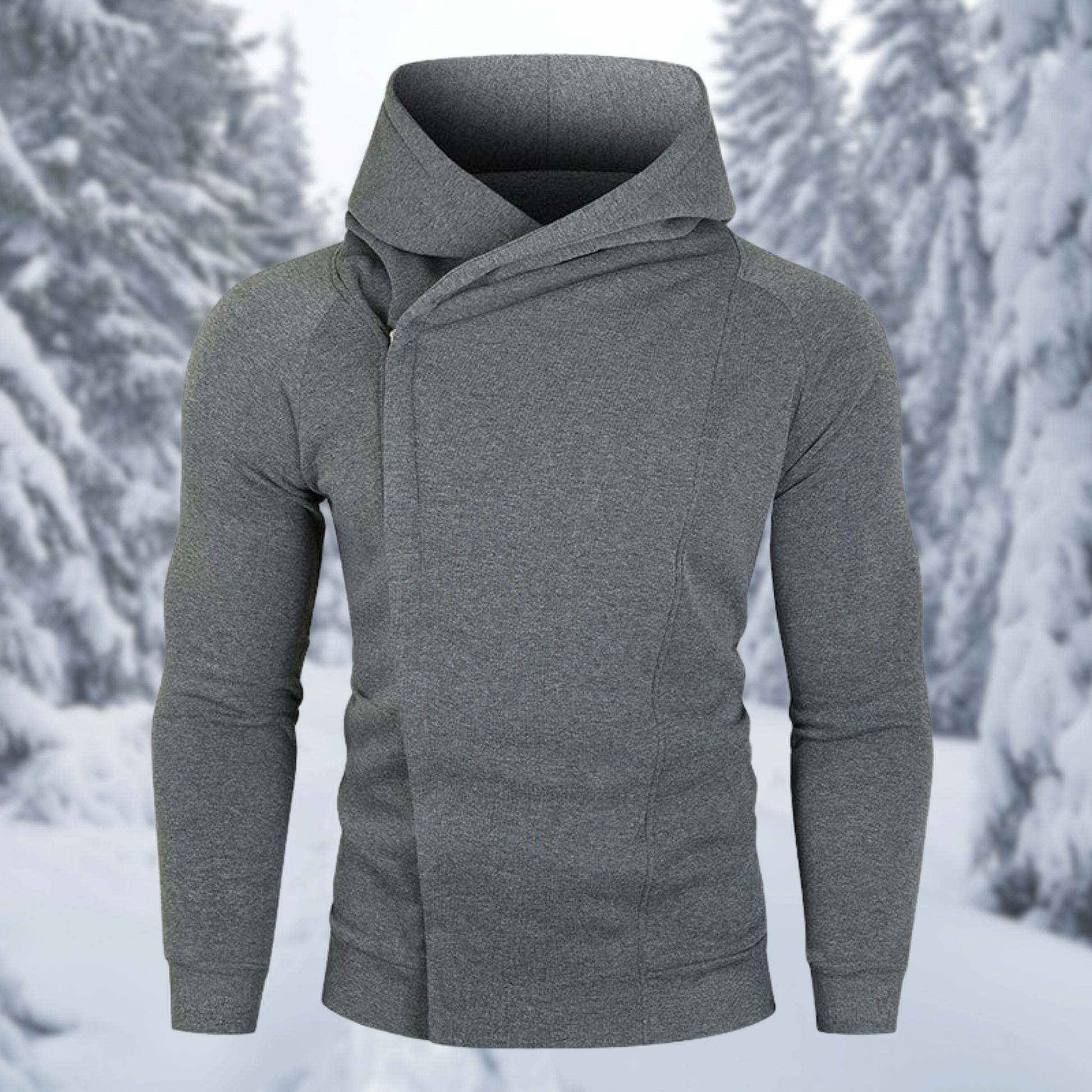 Variant image for Herr Fleece Hoodie Med Dragkedja Termisk Isolering Komfortabel Modern Passform-6