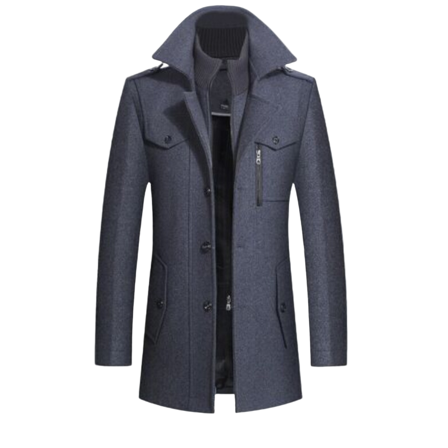 Herrkappa Ullblandning Elegant Design Varm och Bekväm Passform 1
