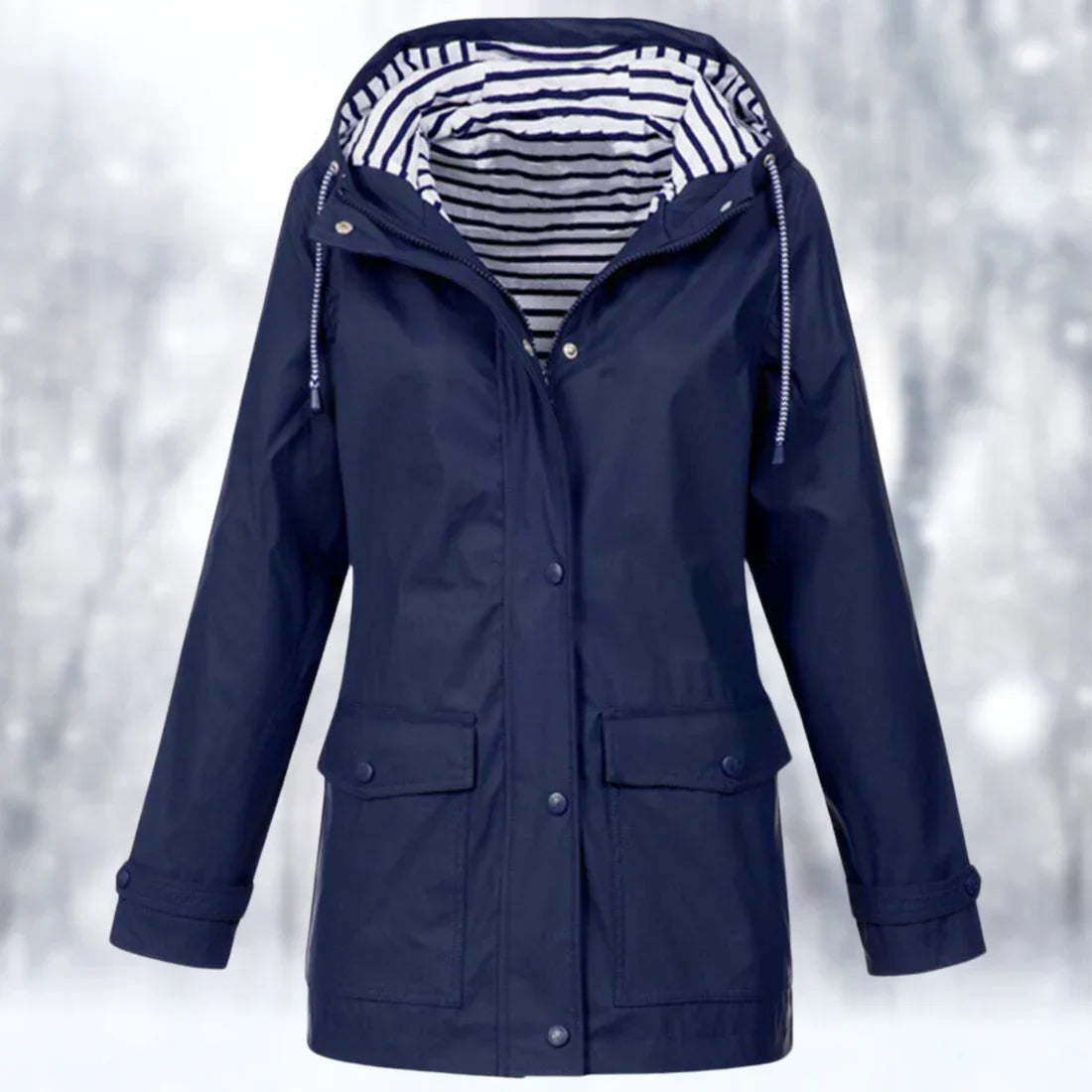 Kvinnors Vatten- och Vindtät Jacka Högkvalitativ Polyester-4