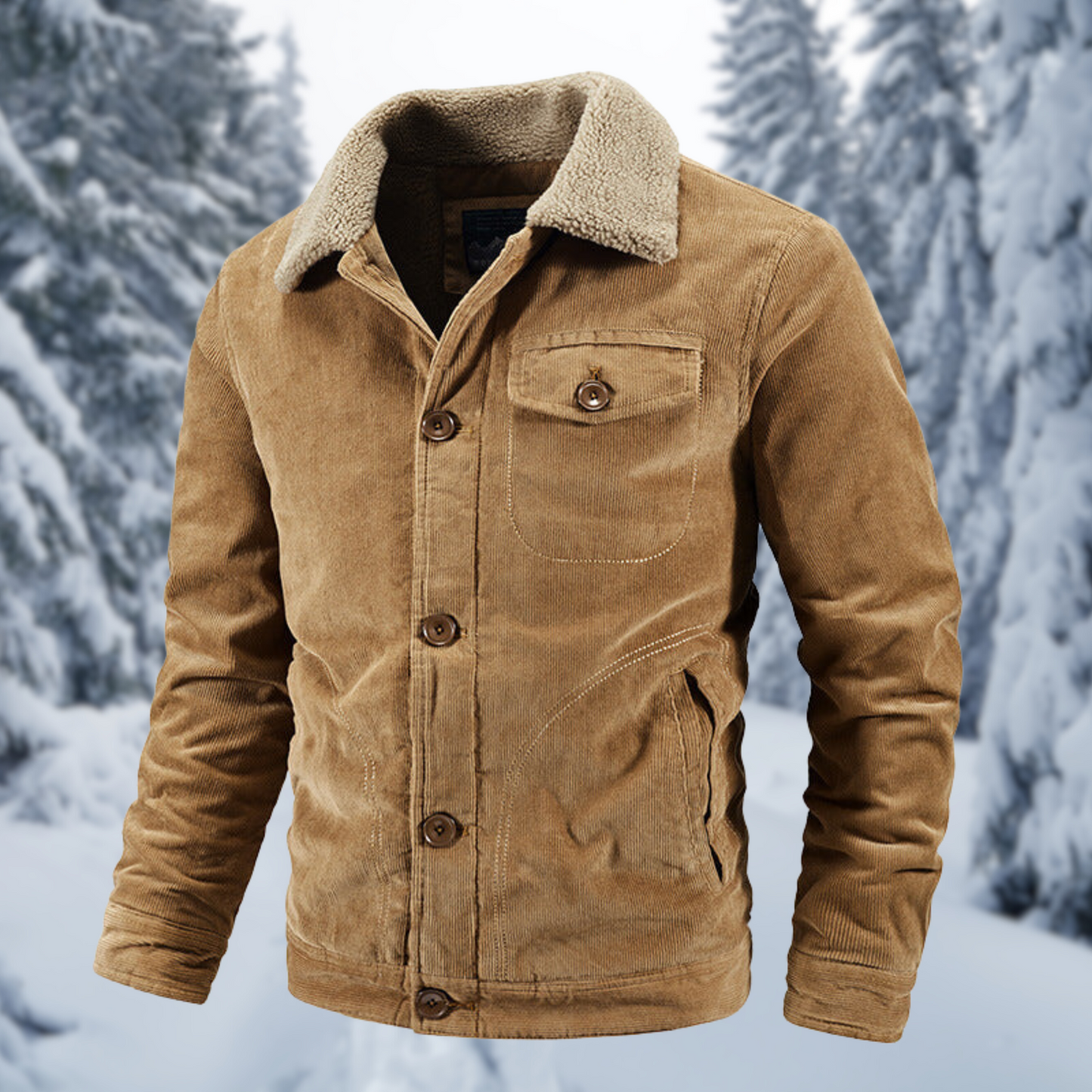 Variant image for Herren Vinterjacka Militärstil med Päls Högkvalitativ Polyester-1