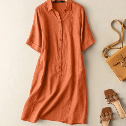 Variant image for Damklänning Midi Armé Stil Andningsbara Tyger-11