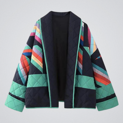 Damjacka Lång Vadderad Retrodesign i Flexibelt Material-1