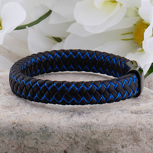 Herr Armband Flätat Läder Rostfritt Stål Elegant Design-1