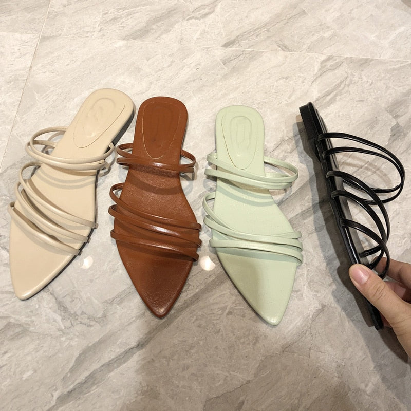 Dam Sandaler Gladiatorsandaler i PU med Gummidetaljer-3