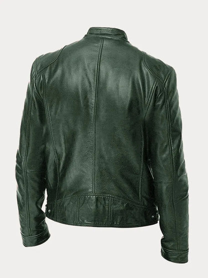 Herrjacka Läder Klassisk Casual Med Värmande Innerfoder-3
